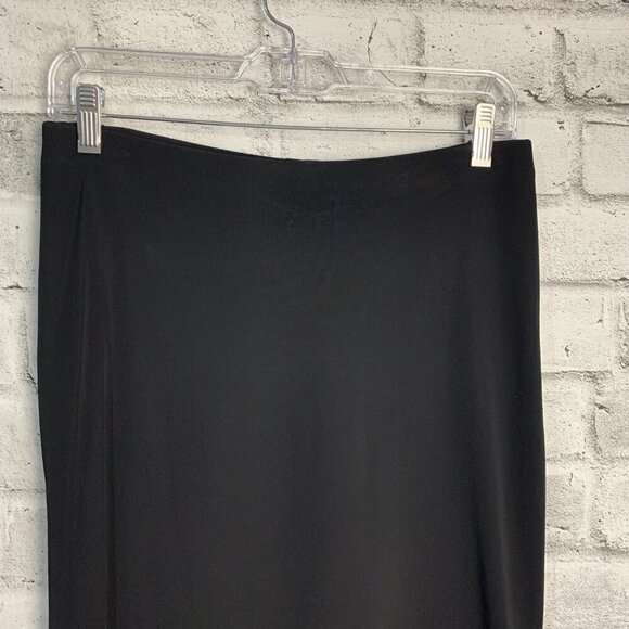 Vintage Saks Fifth Avenue Collection Black Jersey Knit Ruffle Knee Length Skirt - Picture 2 of 12